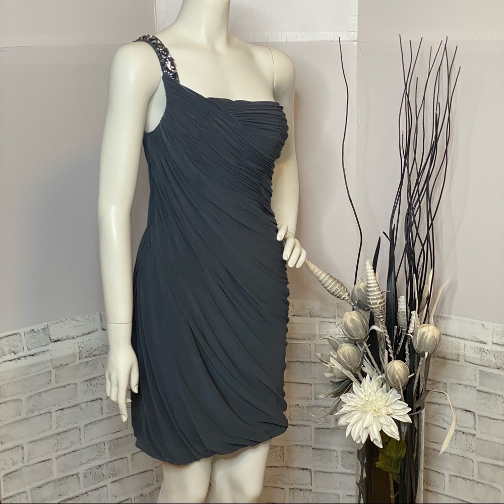 NWT One Shoulder Cocktail Ruched Mini Dress